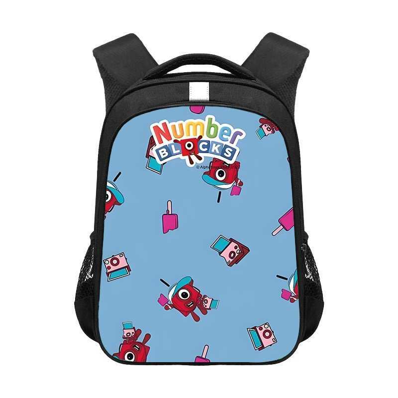 Number Blocks Cartoon Backpack Student Boys Girls BookBag Children School Bag Laptop Shoulder Bags for Men Womeny250714
