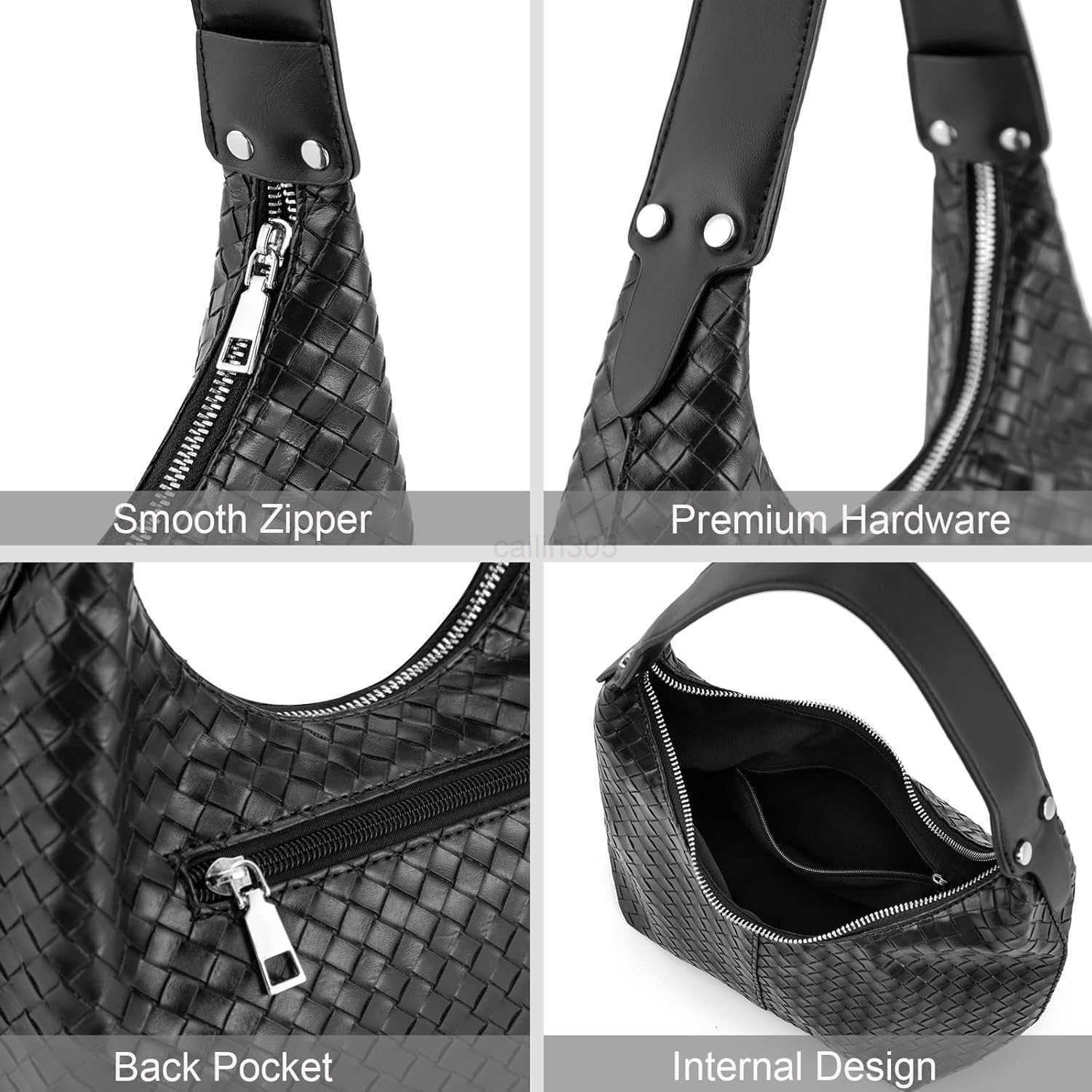 ZHOU Crescent Shoulder Bags for Women Vegan Leather Hobo Handbag Slouchy Tote Purses Z25909