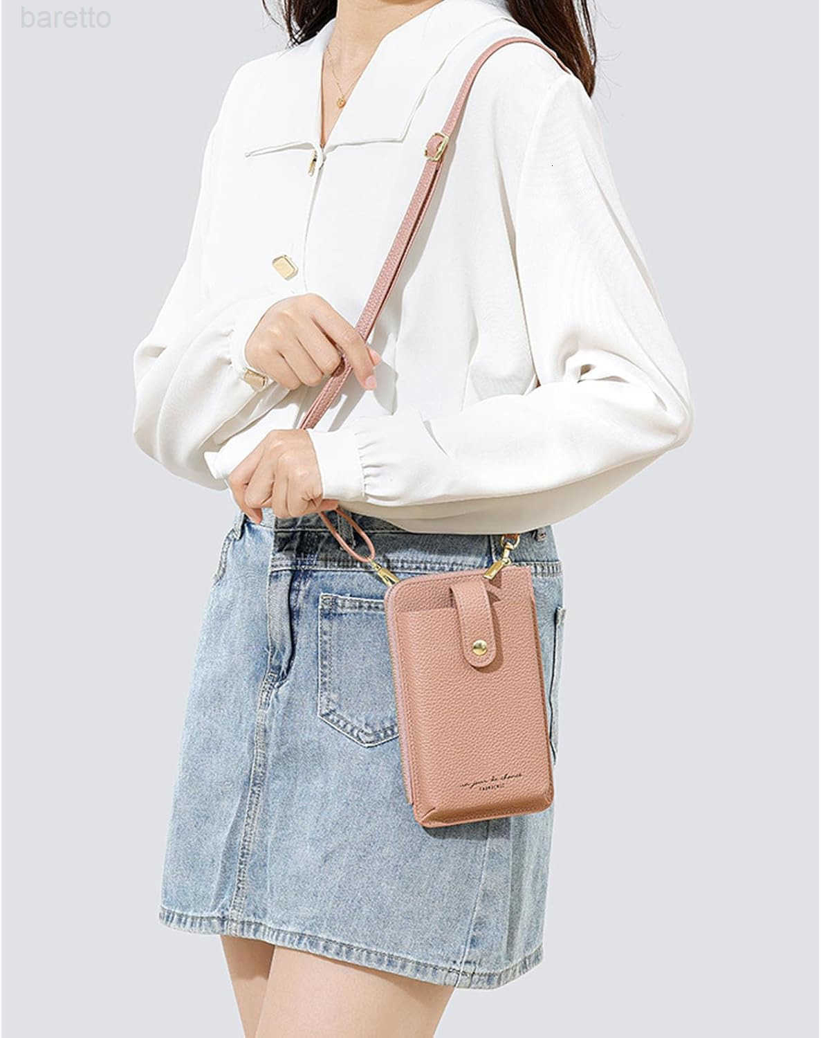 Crossbody Bag Cellphone Purse Fanny Pack Travel Sling Zip Pouch Card Holder Handbag Wallet Lanyard Case Casual Daypack Pink Z250909