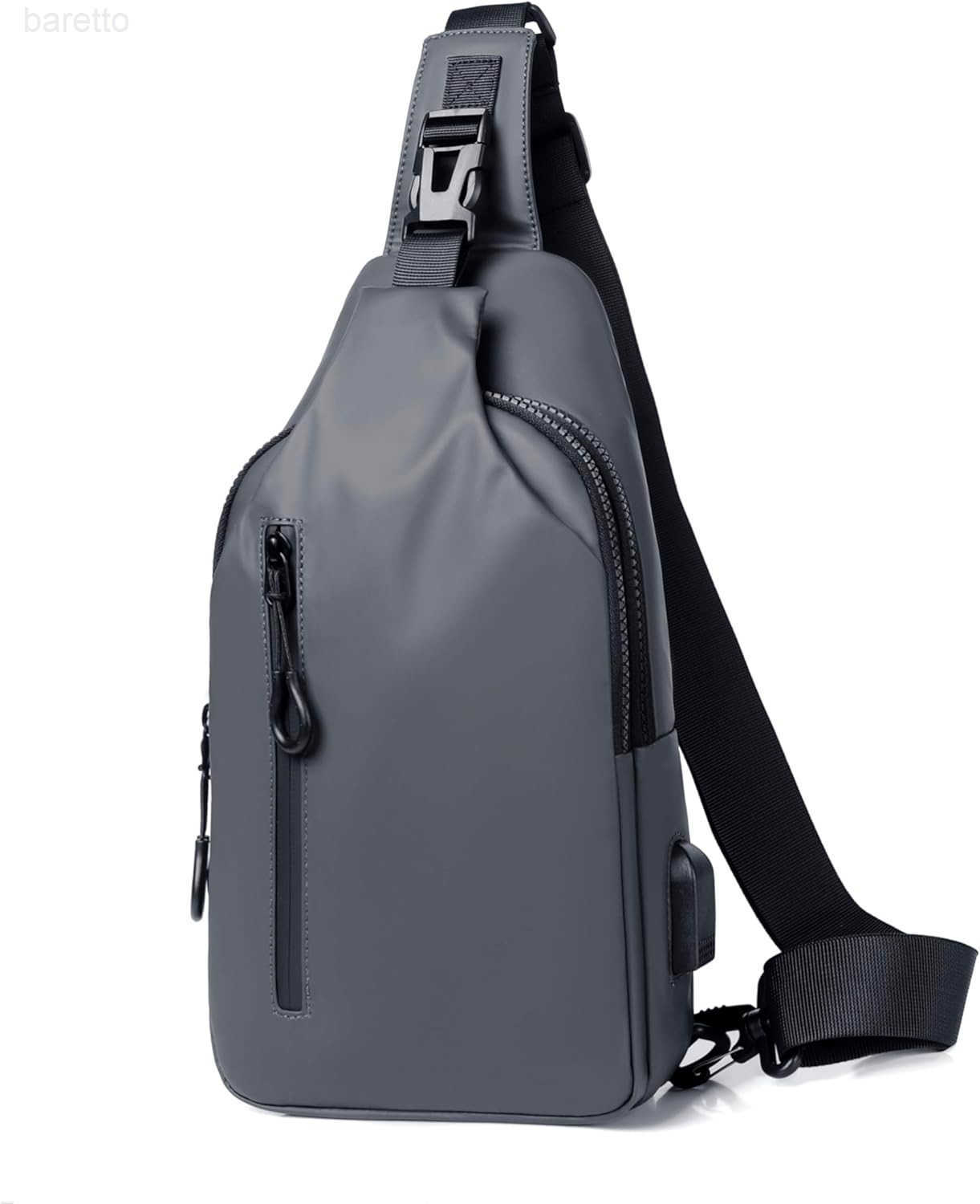 Bag for Men and Women Small Crossbody Chest Backpack with 3 Zippered Pockets Travel Hiking Shoulder Daypack Grey Z250909