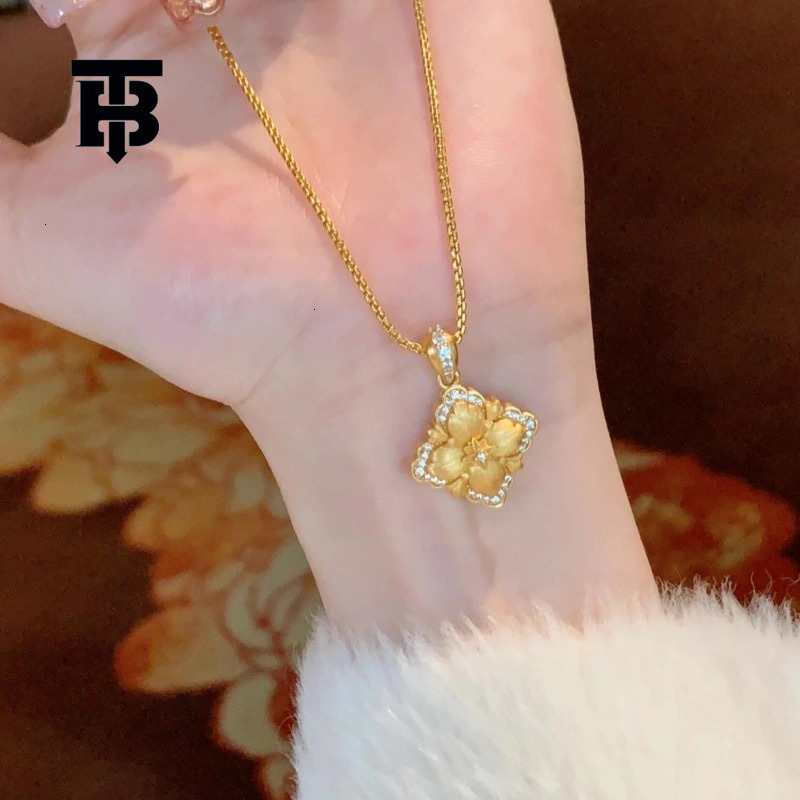 TB BHULAMTE Free Shipping New Designer Accessories Vintage Brushed Necklace French Retro Micro Pave Zirconia Light Luxury High-end Clavicle Chain