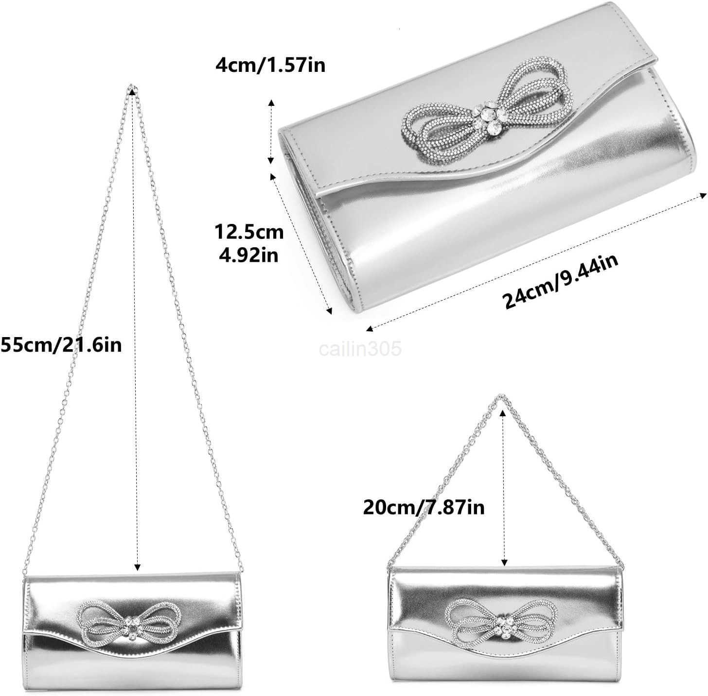 Evening Clutch Purses for Women Formal Party Clutch Bags Cocktail Prom Shoulder Handbags Shiny Crystal Bow Flap Purses Z25909