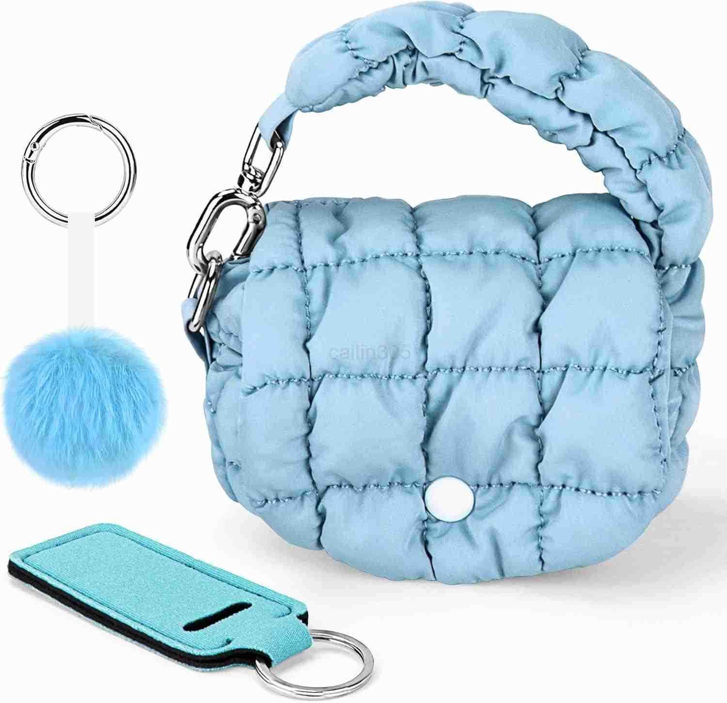 Two Sizes Quilted Wristlet Bag for Women Puffer HandbagsEvening BagsCharm Lipstick Bag Z25909
