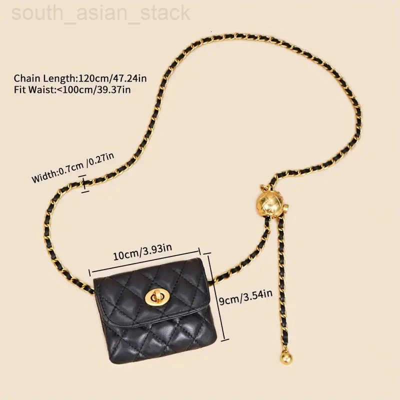 Elegant Leather Chain Belt Bag For Women Crossbody Waist Purse Fanny Pack Evening Clutch Mini Handbag Detachable Soft Leather Z250909