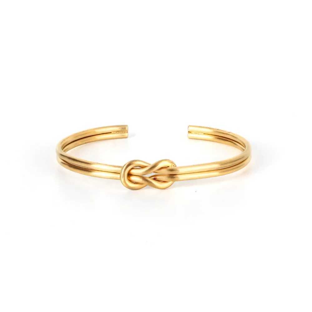 Hip Hop Men Stainless Steel Knot Bangles Simple Bow Opening Bracelet Fashion Titanium Steel Jewelry AccessoriesXJ250909