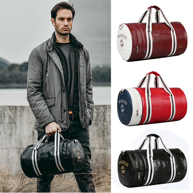 Gym Bag PU Leather Travel Duffle Men Sports Fitness Business Casual Lage Handbag Shoes Shoulder Weekend Outdoor w250908