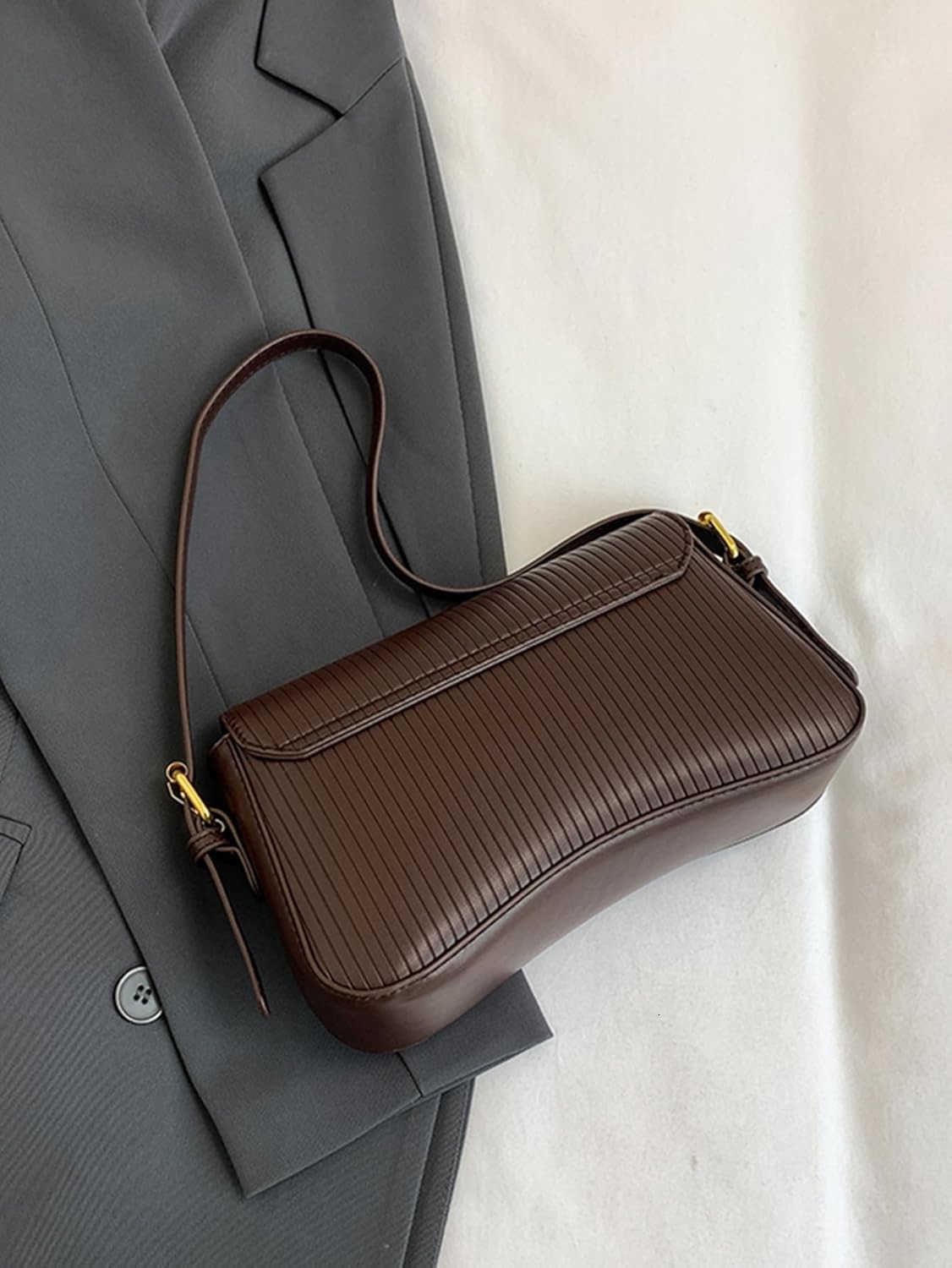 Womens Leather Shoulder Bag Clutch Purses Trendy Hobo Crossbody Handbags Y2K Saddle Flap Underarm Purse Z25909