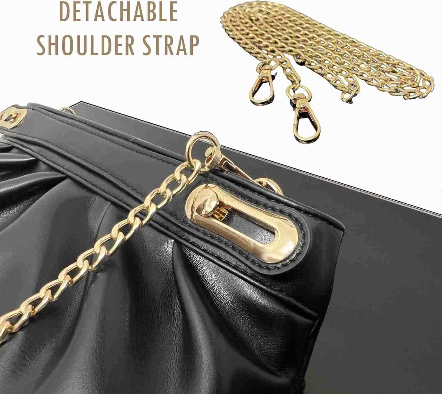 Purses For Women Formal Dressy Evening Shoulder Handbags Trendy Soft Pleated Vegan Leather Bag Z25909