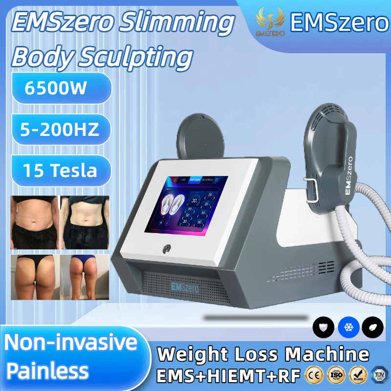 EMSzero HIEMT RF Electro Magnetic Stimulation Body Sculpting And Muscle Building Machine 2/4/5 Handles 6500W 200HZ 15Tesla Fat Loss Slimming Machine C