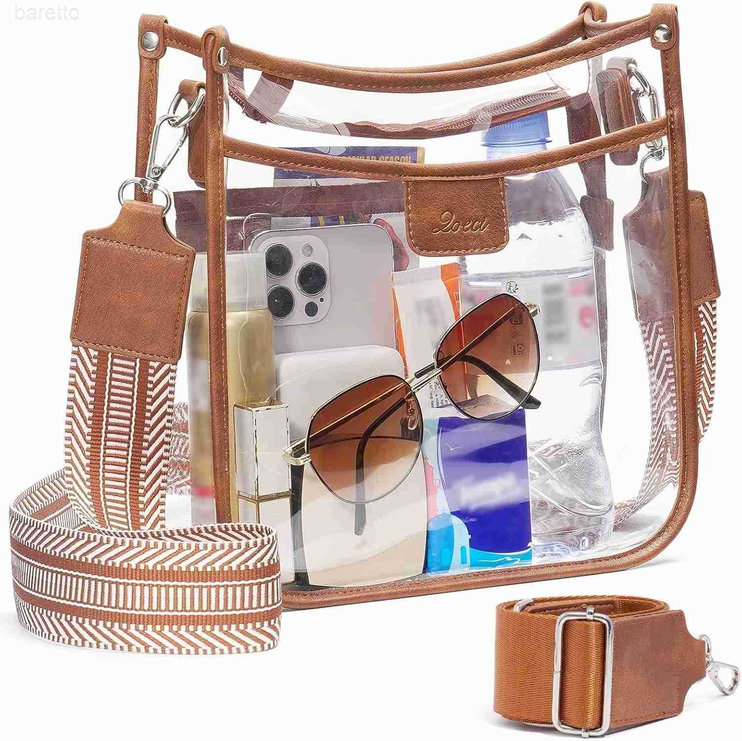 Pockets Large Clear Bag for Stadium Events with 2 Long Straps Purse for Women Crossbody Bag Concert Stadium Approved Z250909