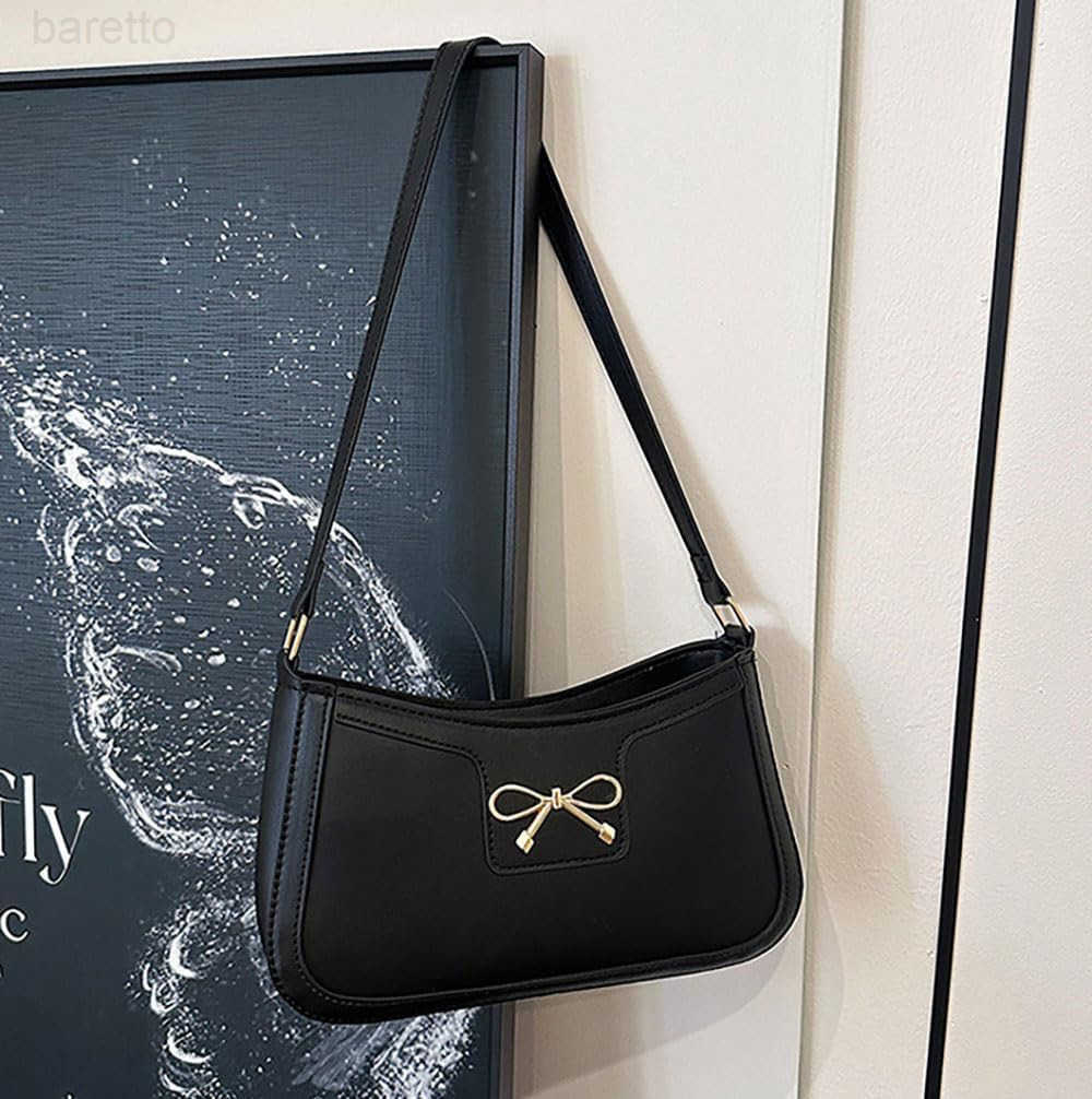 Small Shoulder Bag For WomenBow Shoulder Handbags Trendy Y2k PU Leather Purses Z250909