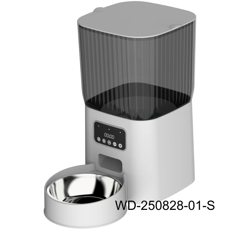 Timed Automatic Dog Cat Food Dispenser - Sealed Bucket Keeps Kibble Dry Single Double bowl - WD-250828-01