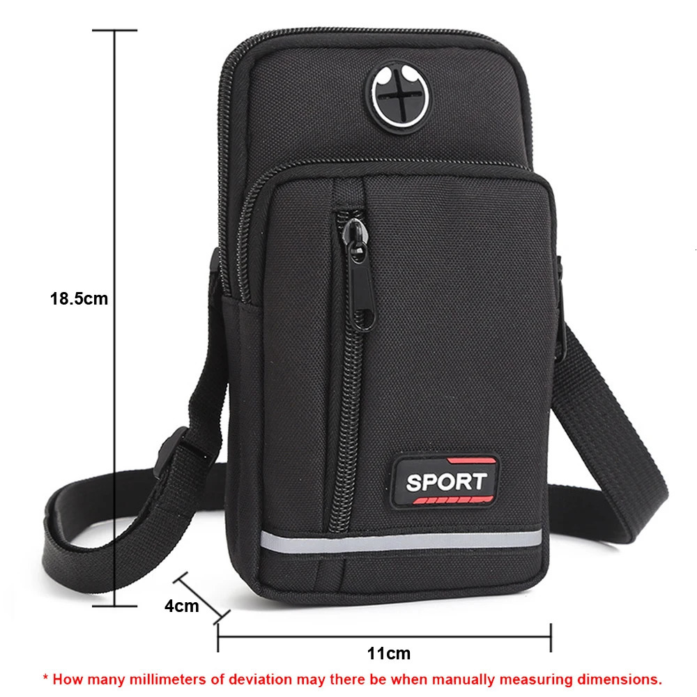 Universal Mens Sports Leisure Mobile Phone Waist Bag Vertical Doublelayer Single Shoulder Crossbody Coin Purse 250908