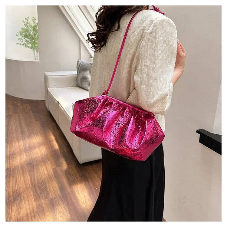 2025 new collection Leather Women's Handbag Party Handbag Women's Shoulder Bag Pleated Cloud Bag Autumn New Designer Women's Crossbody 