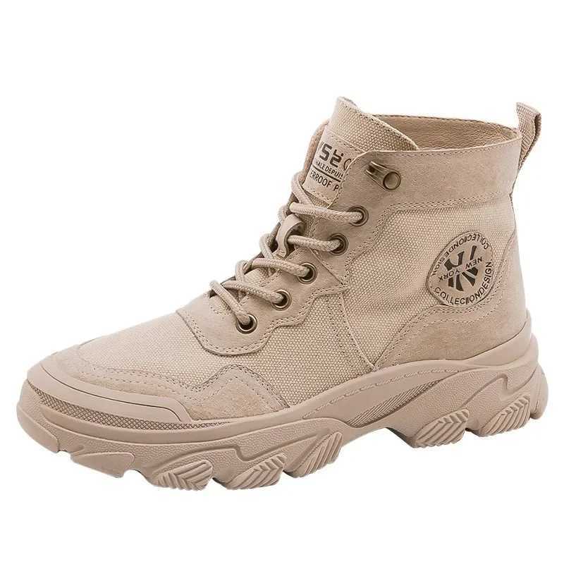 High top fashion sports boots womens walking casual shoes Spring and Autumn British fashion womens short boots hiking shoes W250909