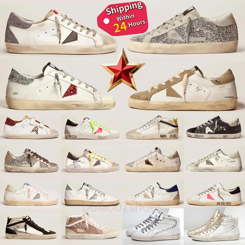 Designer Shoes Dirty Sneakers Super-star Casual Shoes Italy Men Women Leather Old Shoe Black White Ball Trainers