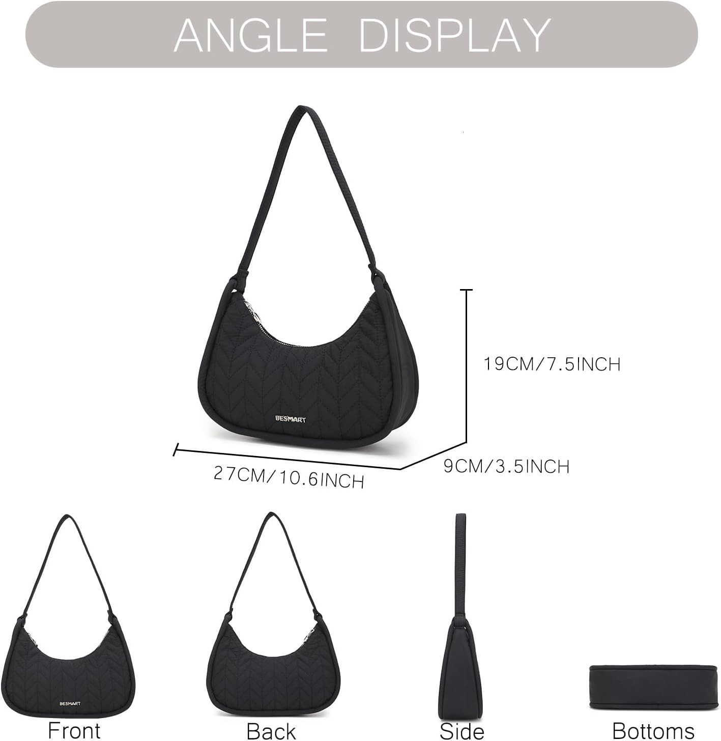 Small Handbag Shoulder Bag for WomenLadies Trendy Armpit Bag Quilted Underarm Bag Jacquard Evening Bag Z25909