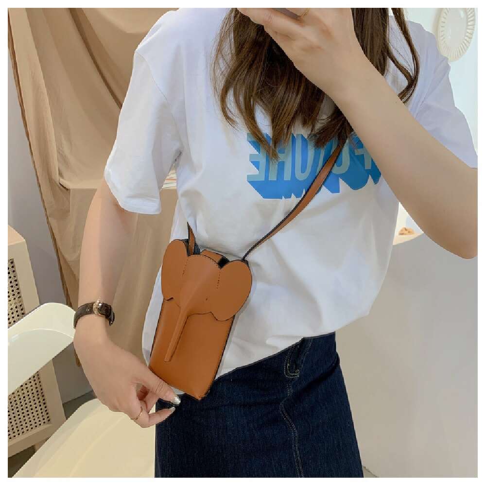 Girls Fashion Cute Elephant Crossbody Bags for Women Leather Soft Small Purses Card Wallet Phone Shoulder dh2931047