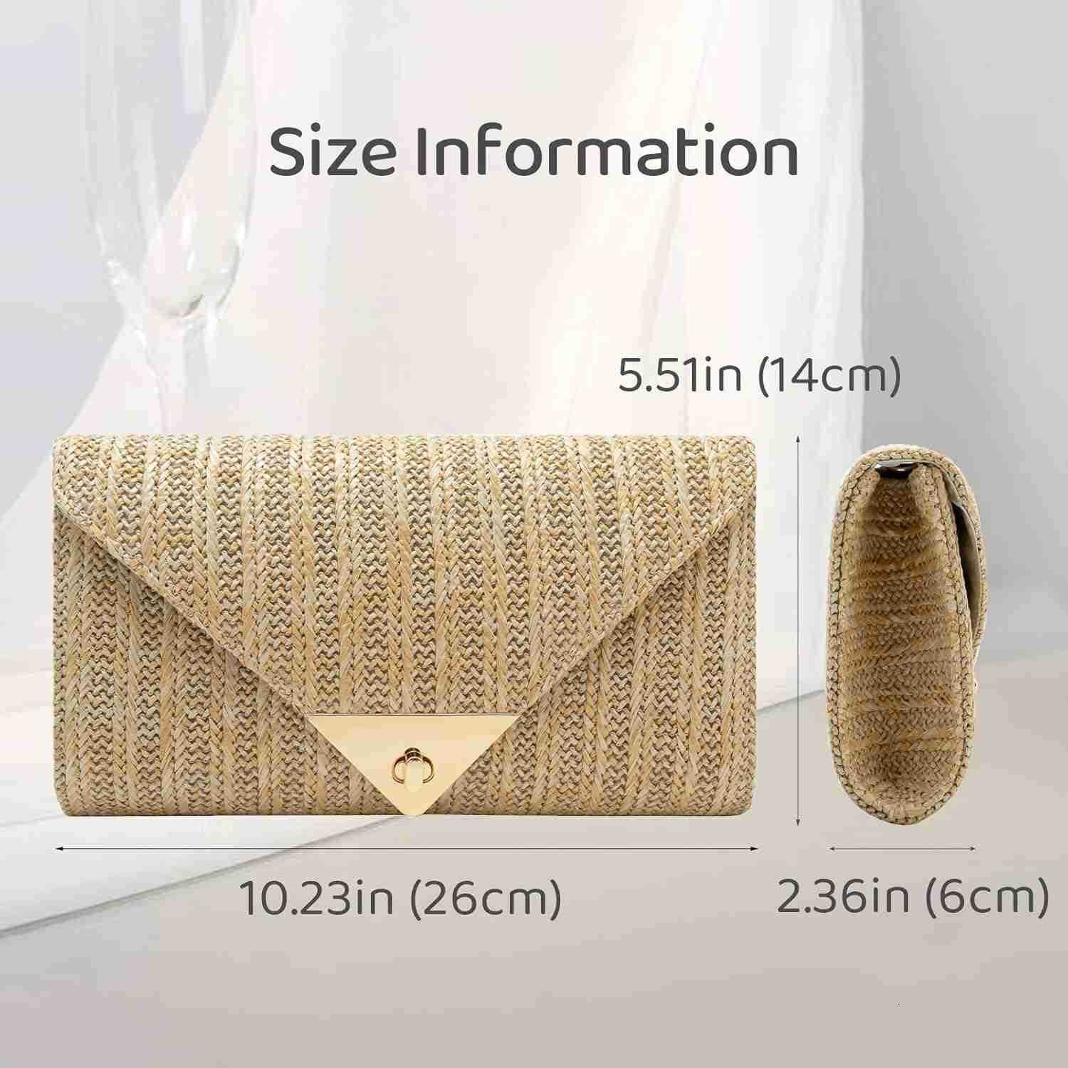 Purses for Women Envelope Evening Handbag Party Wedding Purse HandWoved Holiday Beach Bags with Chain Z25909
