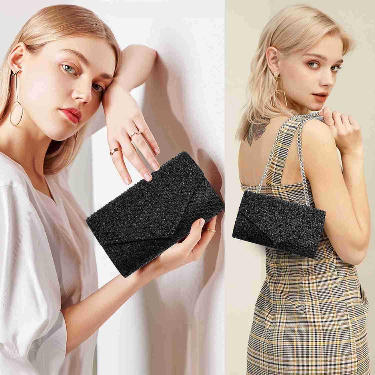 Evening Bag Clutch Rhinestone Envelope Party Handbag Bridal Prom Purse Z25909