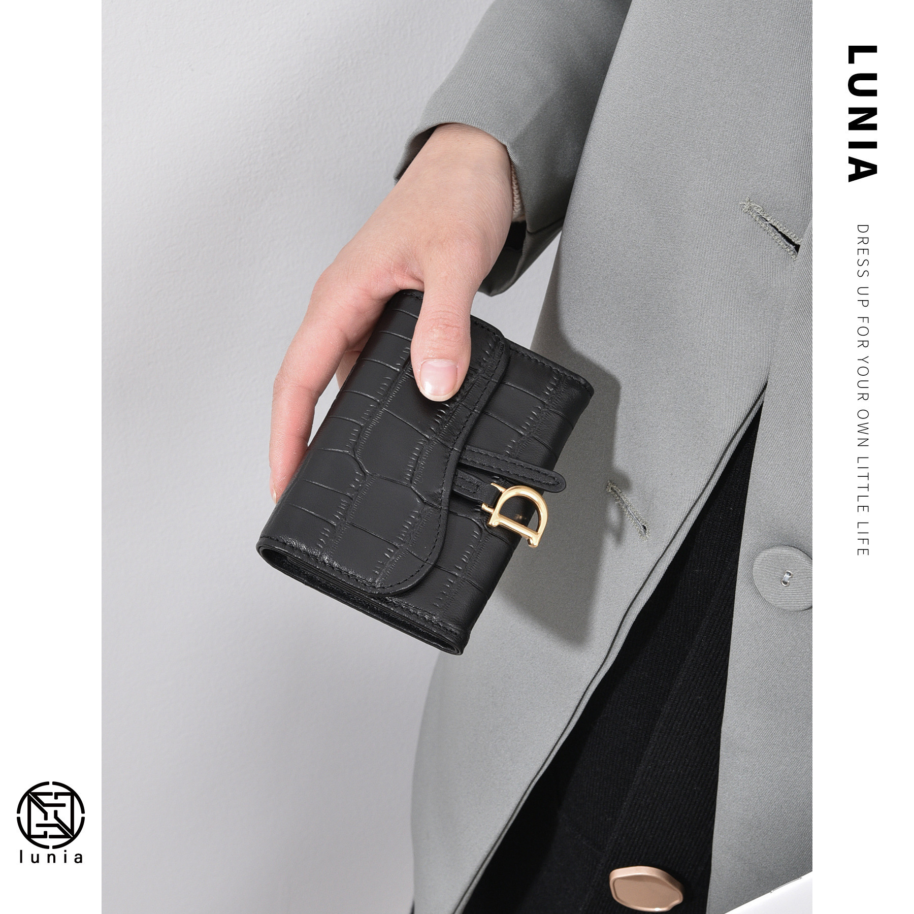 Luxury Brand Designer Bag Genuine Leather Short Wallet 2024 New Crocodile Pattern Embossed Buckle Coin Purse Korean Style Snake Pattern Multi-Card Slo