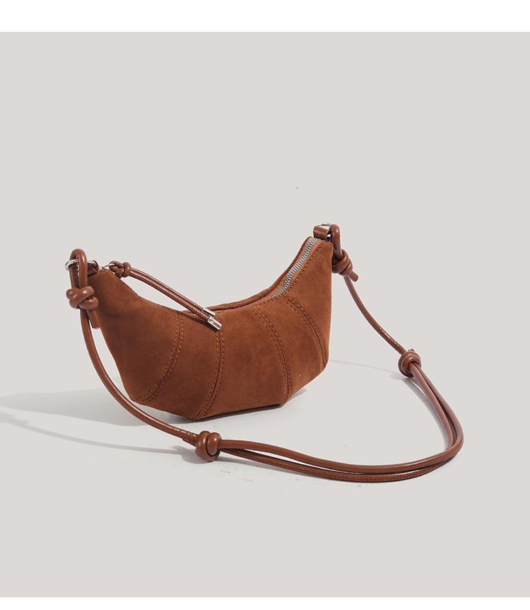 Retro matte dumpling bag popular women's crossbody bag commuting horn bag autumn new women's shoulder design bag designer bag