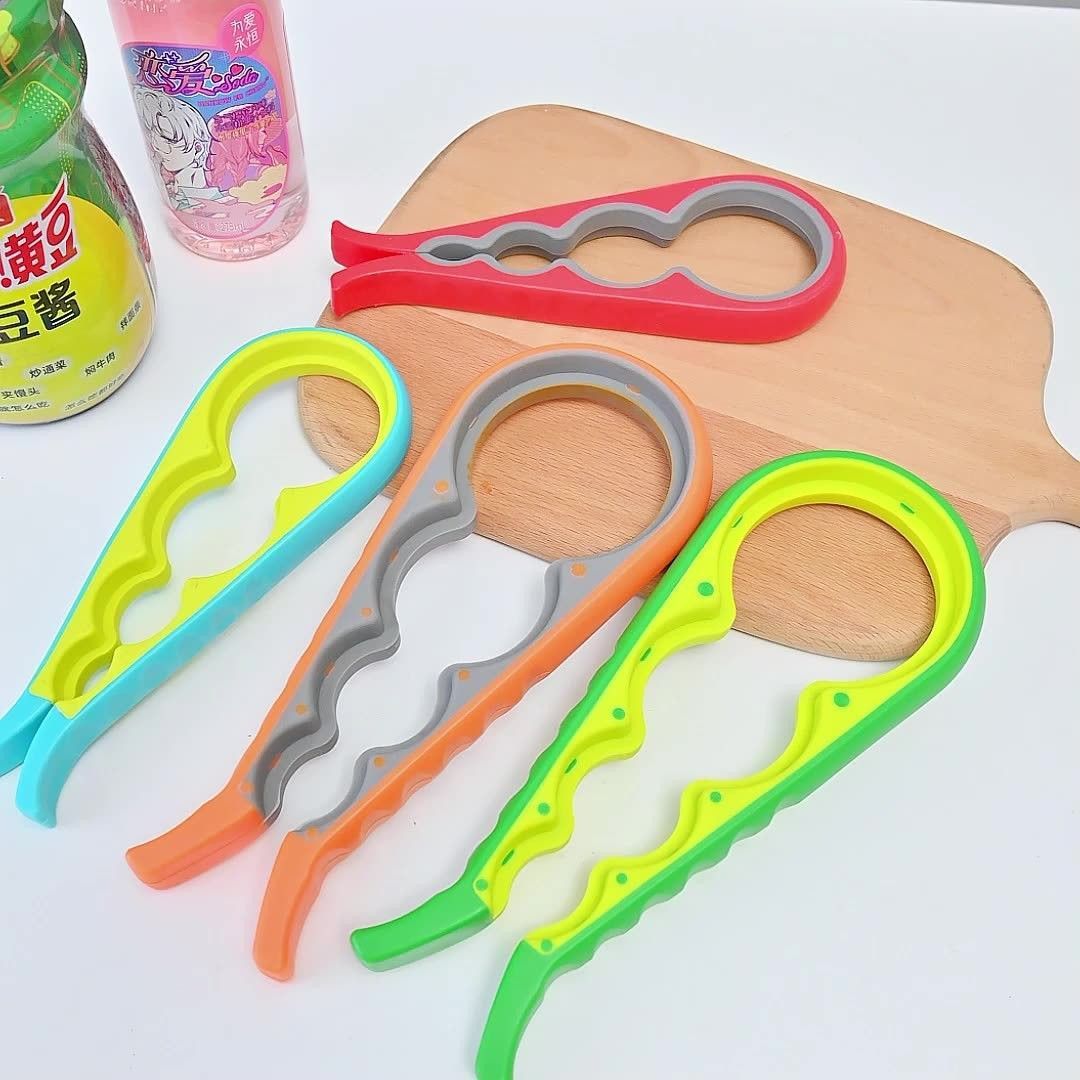 4 in 1 Handy Anti-slip Can Lid Screw Opener Bottle Opener for Pop/Beer Bottle Jar Kitchen Twist Tool Bottle Cap Launcher