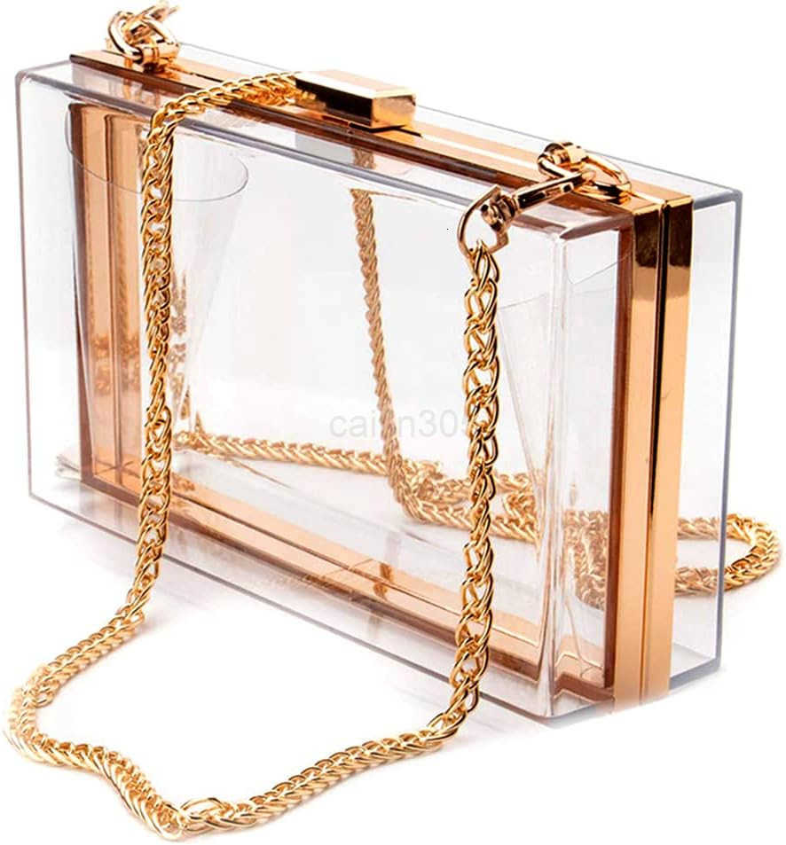 Clear Purse Acrylic Evening Clutch Bag Women Clear Purse BagTransparent Crossbody Shoulder Handle Handbag Z25909