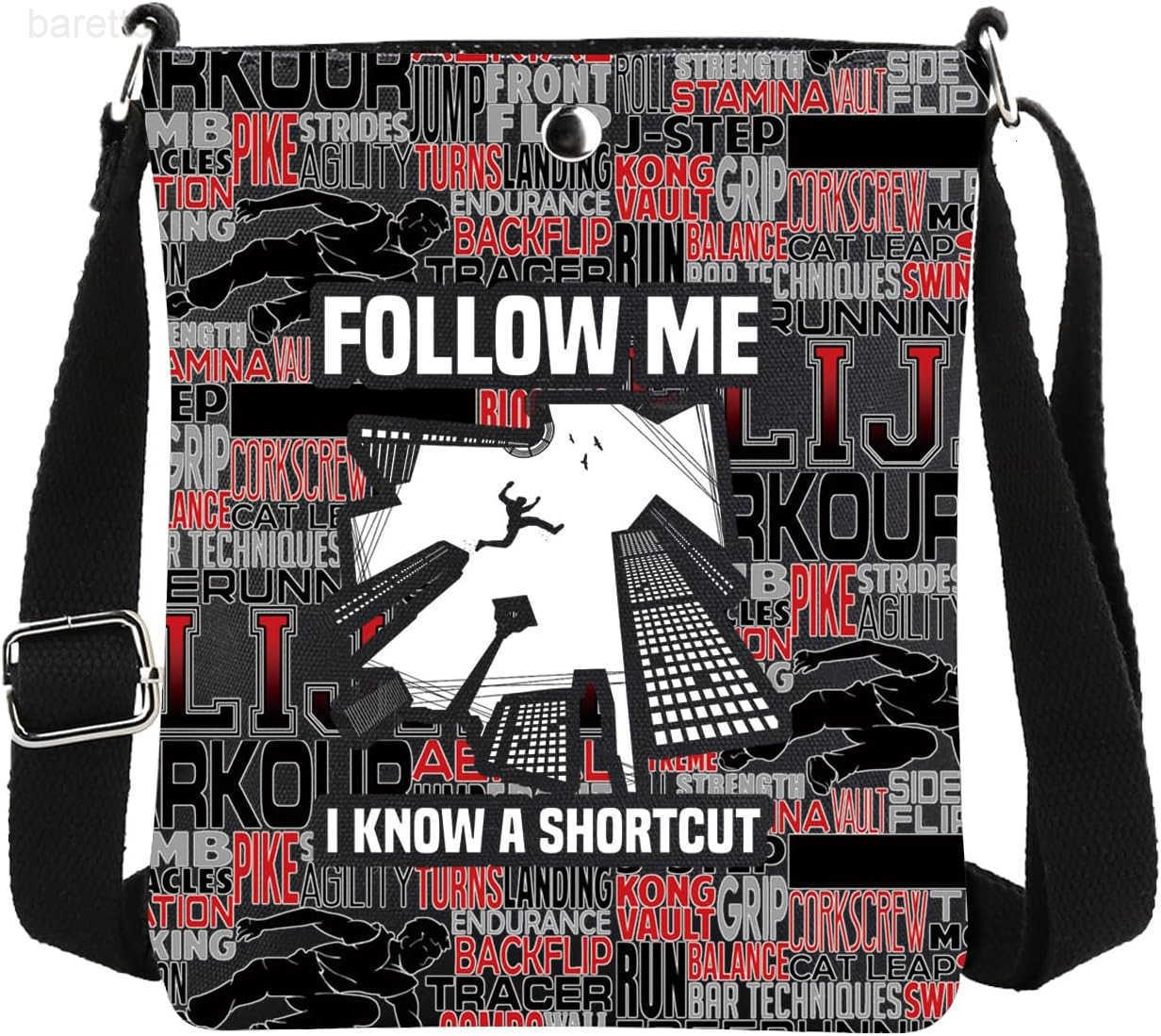 Parkour Gifts Follow Me I Know a Shortcut Crossbody Bag Parkour Lover Gifts Freerunner Gift Traceur Shoulder Small Bag Z250909