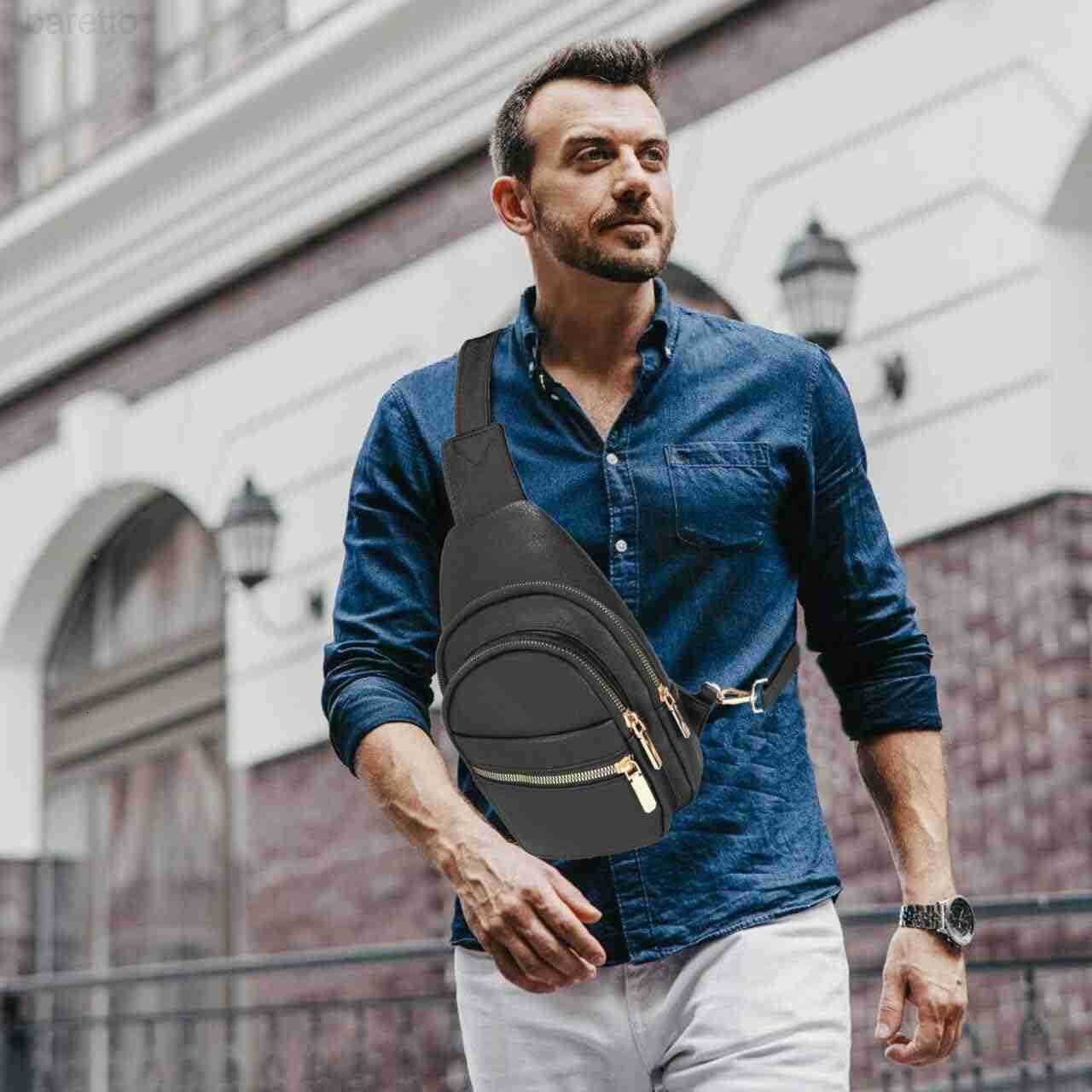 Bag for Men Crossbody Chest Bag Over the Shoulder Purse Casual Sling Backpack for Travel Hiking Cycling Z250909