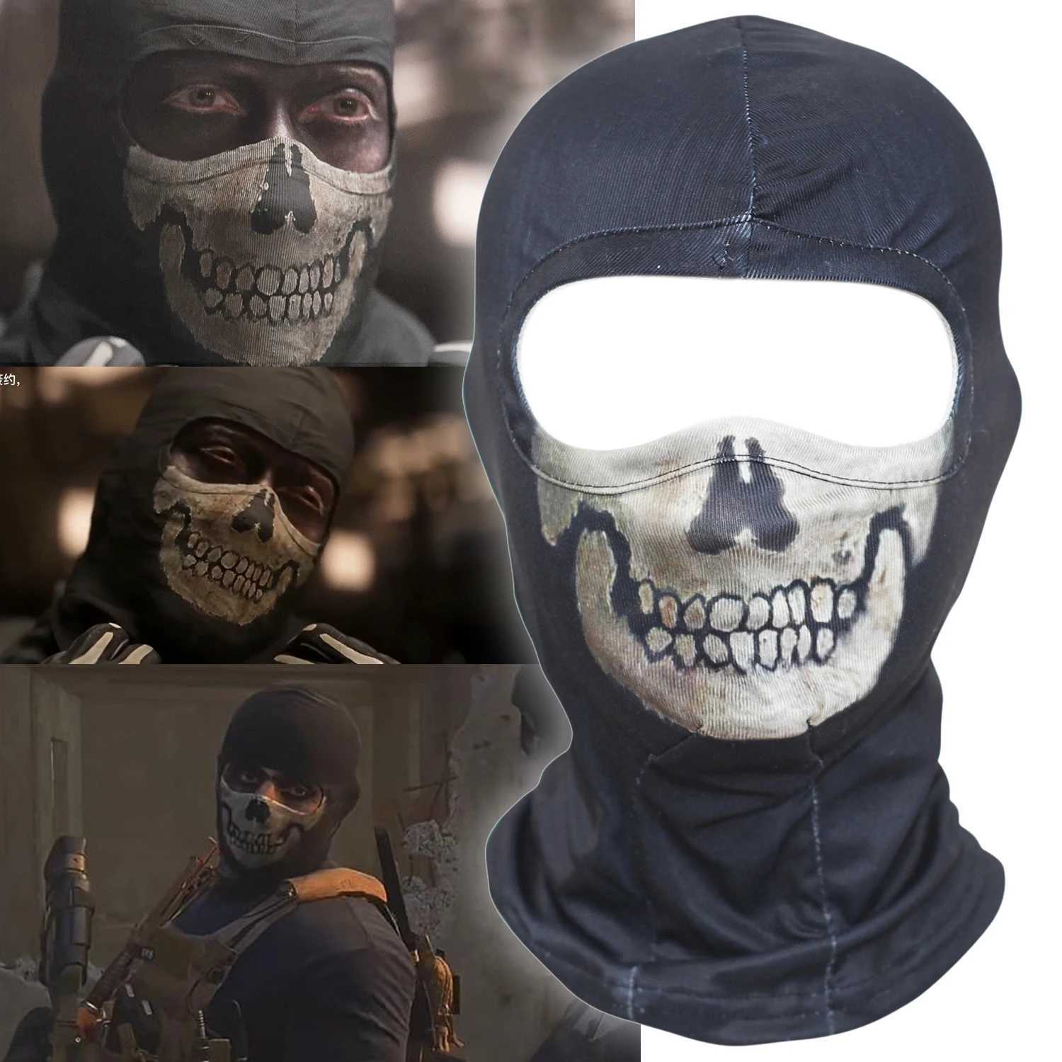 New Call of Duty 19 COD19 Ghost Squad Skull Balaclava Ski Hood Cycling Skateboard Warmer Full Face Ghost Mask H250908