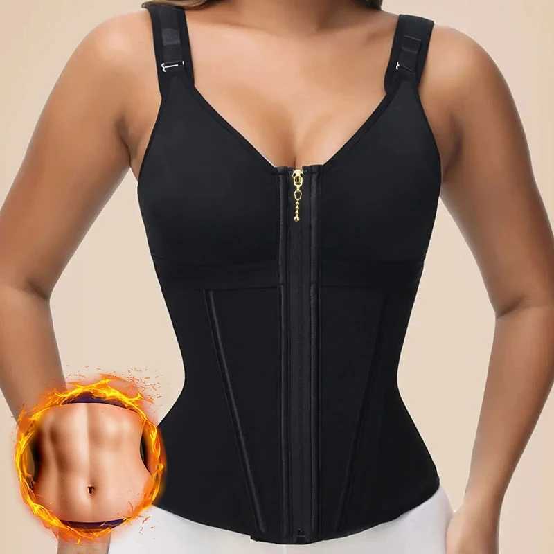 Womens Shapewear Vest 17 Steel Boned Waist Tummy Control 3Row Hooks Zipper Belly Cincher Body Shaper Fajas Colombian W250910