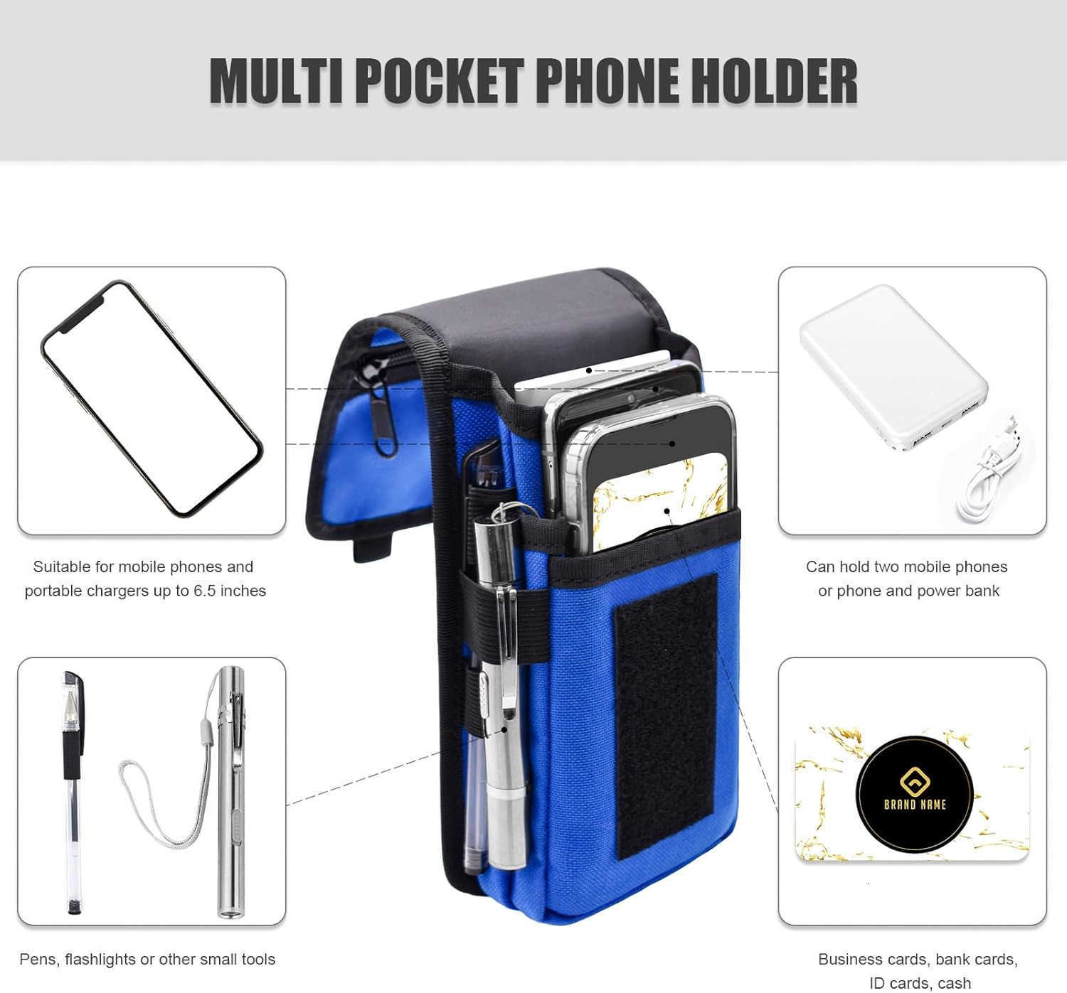 Phone Holster Large Smartphone Pouch Belt Clip Tool Pouch MultiPurpose Tactical Cellphone Holder for Working Hiking Camping Barbecue Rescue XL Z250910