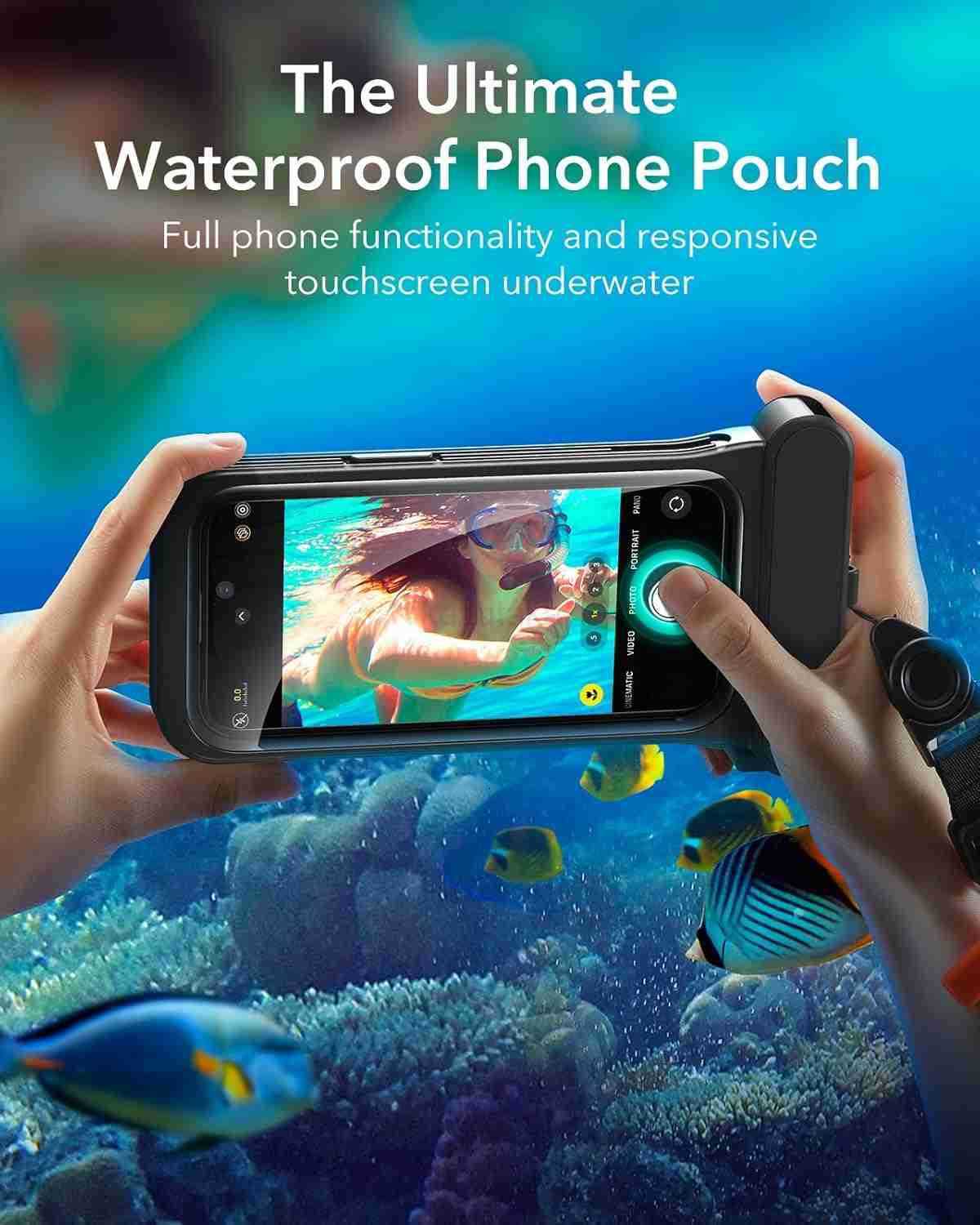 Waterproof Phone Pouch for iPhone 15 Pro Max 14 Pro Max Underwater Touch Sensitivity IPX8 Floating Waterproof Cellphone Case with Lanyard Dry Bag for 