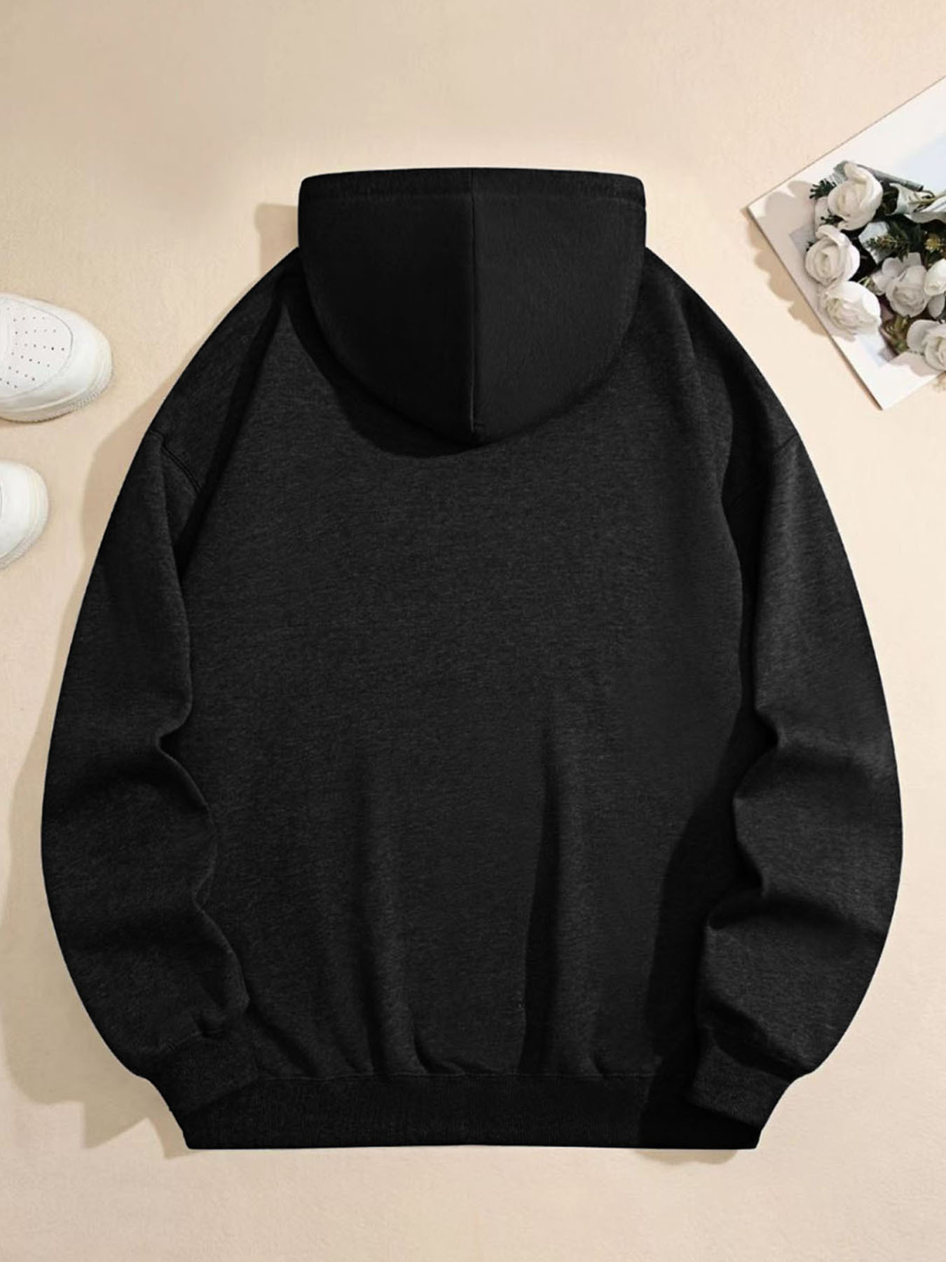 Neck Striped Bamboo Fiber Polyester Blend Charcoal Spring All Workout Outdoor S Anti Pill Drawstring Thumb Holes Male Guy's Men's Tops Men&#