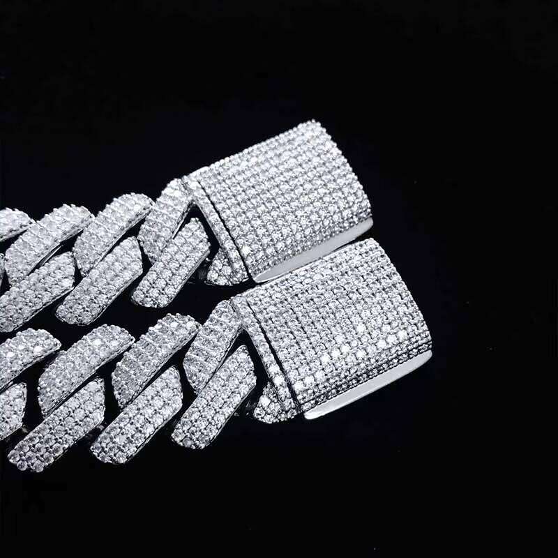 Hot Selling Hip Hop Jewelry Sier Cuban GRA VVS Third Party Certified Iced Out Moissanite Bracelet