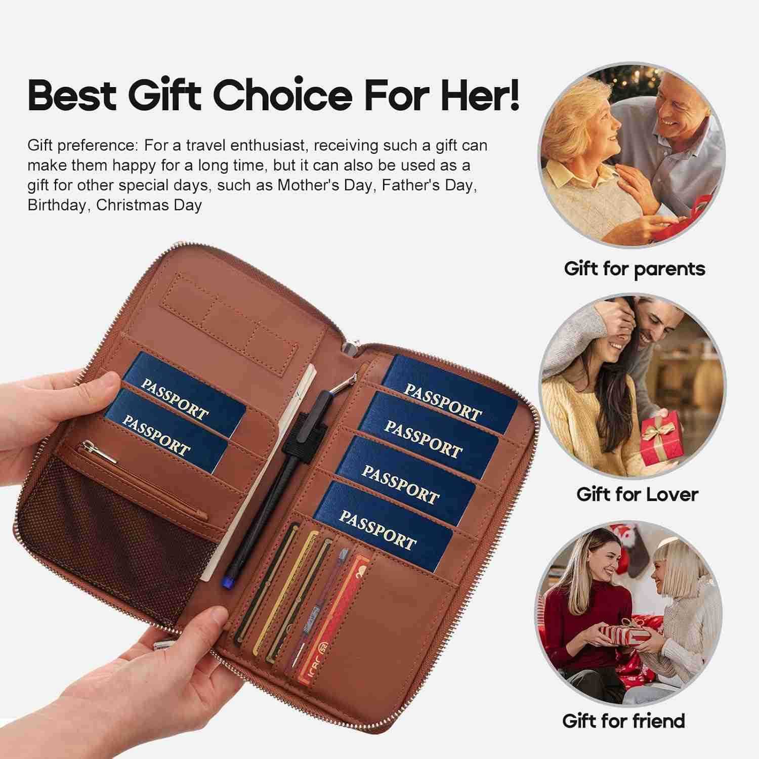Blocking Family Passport Holder Wallet 6Premium Leather Travel Document Organizer for Women and MenTravel Wallet for CARDZ250910