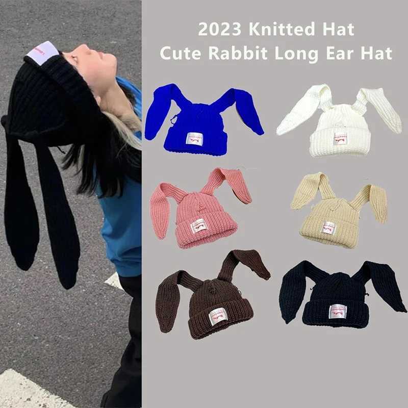 Cute Rabbit Long Ear Hat Knitted Hat Warm C Knit Letter C Unisex C Beanie Long Ear Hat Crochet Knitted Bunny HatXJ250910