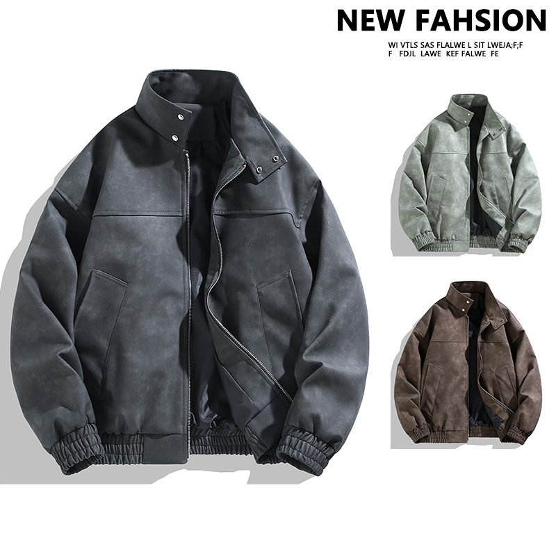 Free shipping designer Mens Jackets classic light luxury hot selling vintage tie dye leather jacket for men in spring and autumn stand up collar coat 