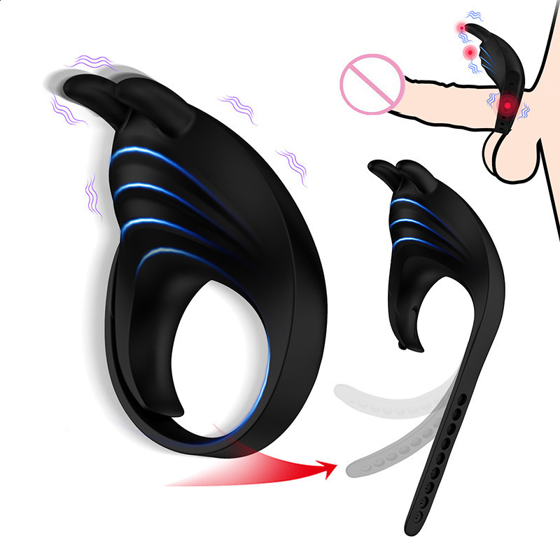 Yaqi Locking Semen Ring Wireless Remote Control Male Delay Vibrator Couple Resonance Silicone Masturbator Adult Sex Toys 230824