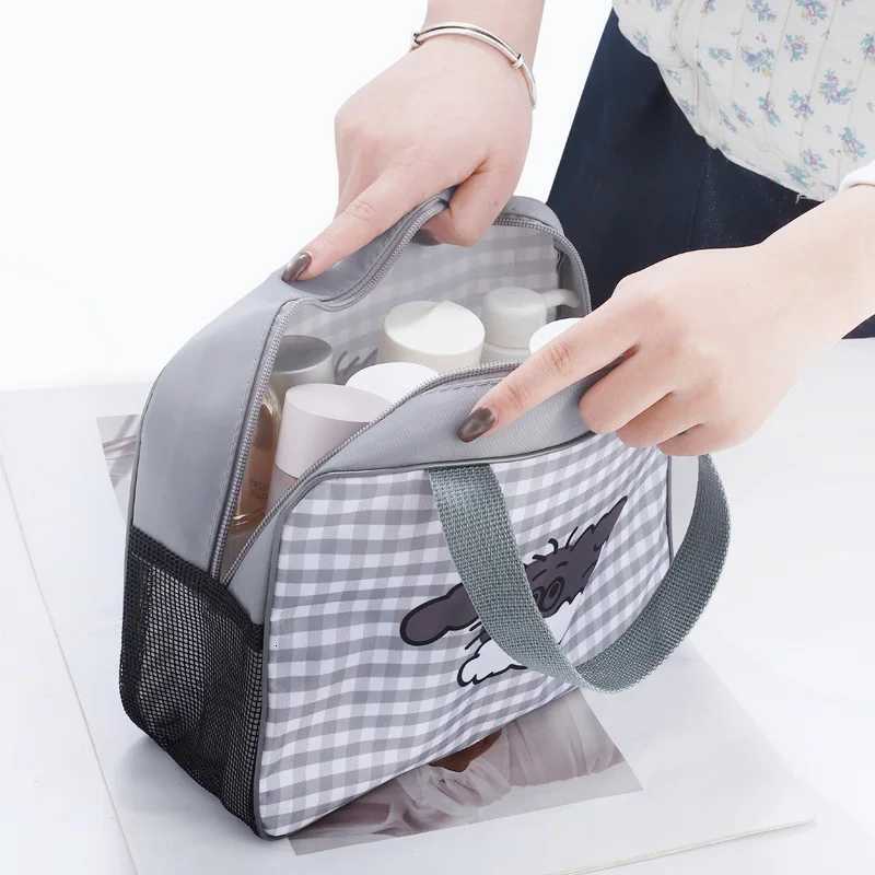 Portable Travel Cosmetic Bags Women Plaid Design Makeup Bag LargeCapacity Bath Wash Bags Multifunction Waterproof Storage CaseXJ250910