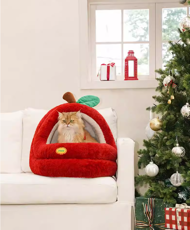 Warm Insulated Thicker Semi-Covered Feline Nest Year-Round Safe Shelter