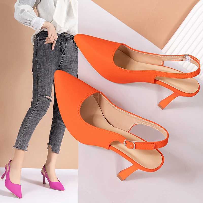 Sexy Womens Buckle Sandals High Heeled Womens Shoes Large Size 43 Fashion Womens Shoes Pointed Toe Fine Heeled Womens Shoes W250910
