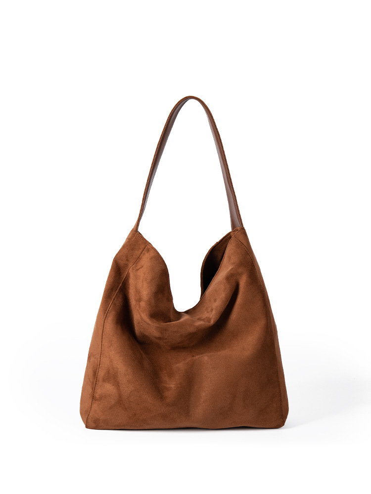2025 New Korean Autumn and Winter Fashion Suede Soft Texture Tote Bag Casual Large-Capacity Single-Shoulder Handbag