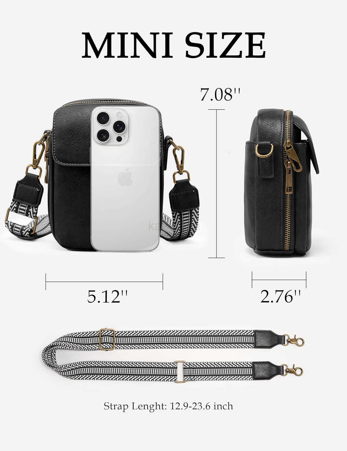 Small Crossbody Bag Vegan Leather Cell Phone Purse for Women Vintage Wallet Bag with Card Slots Z250910