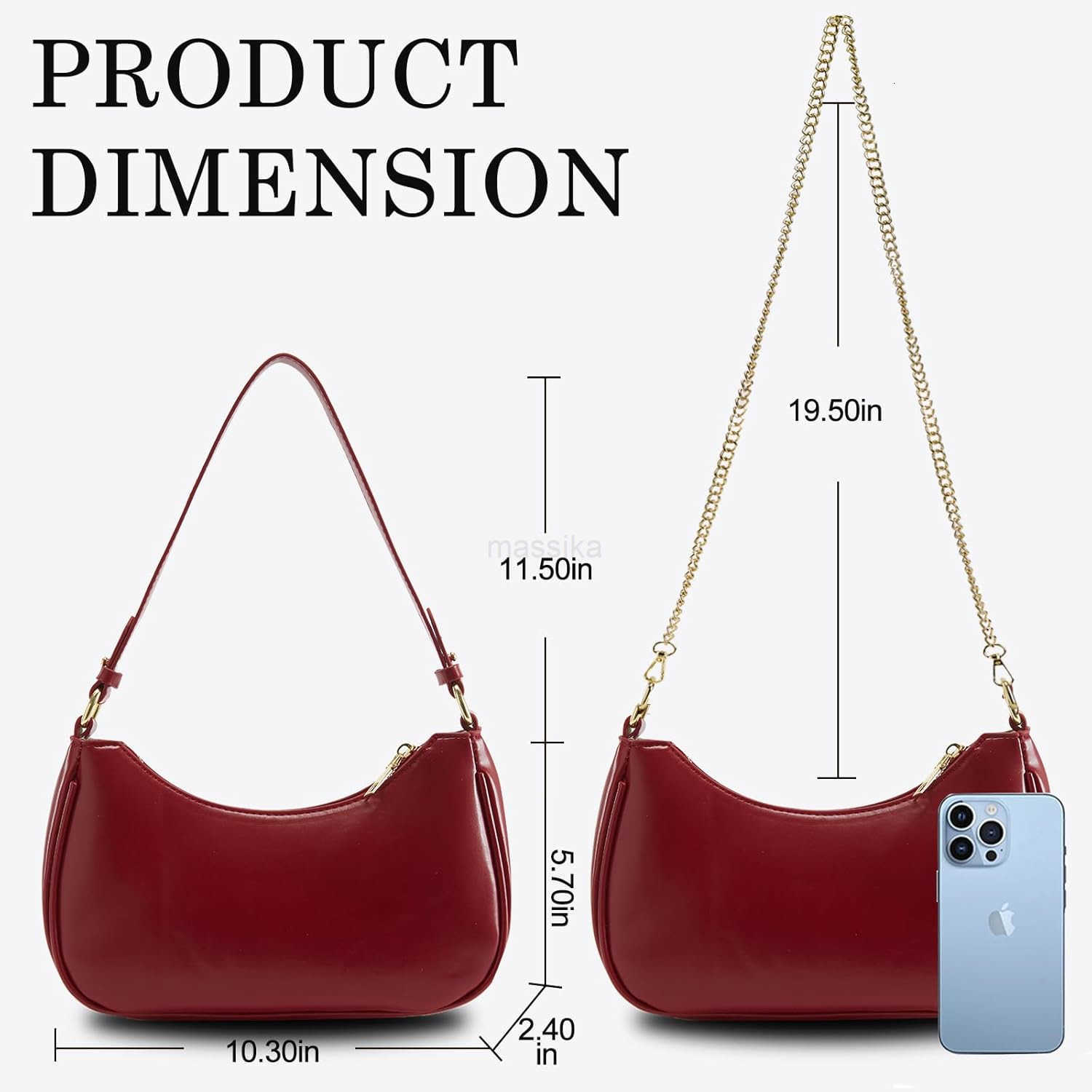 Shoulder Bag for Women Y2K Trendy Hobo Handbags Purse Vegan Leather Clutch Handbag with 2 Adjustable Removable Straps M250910
