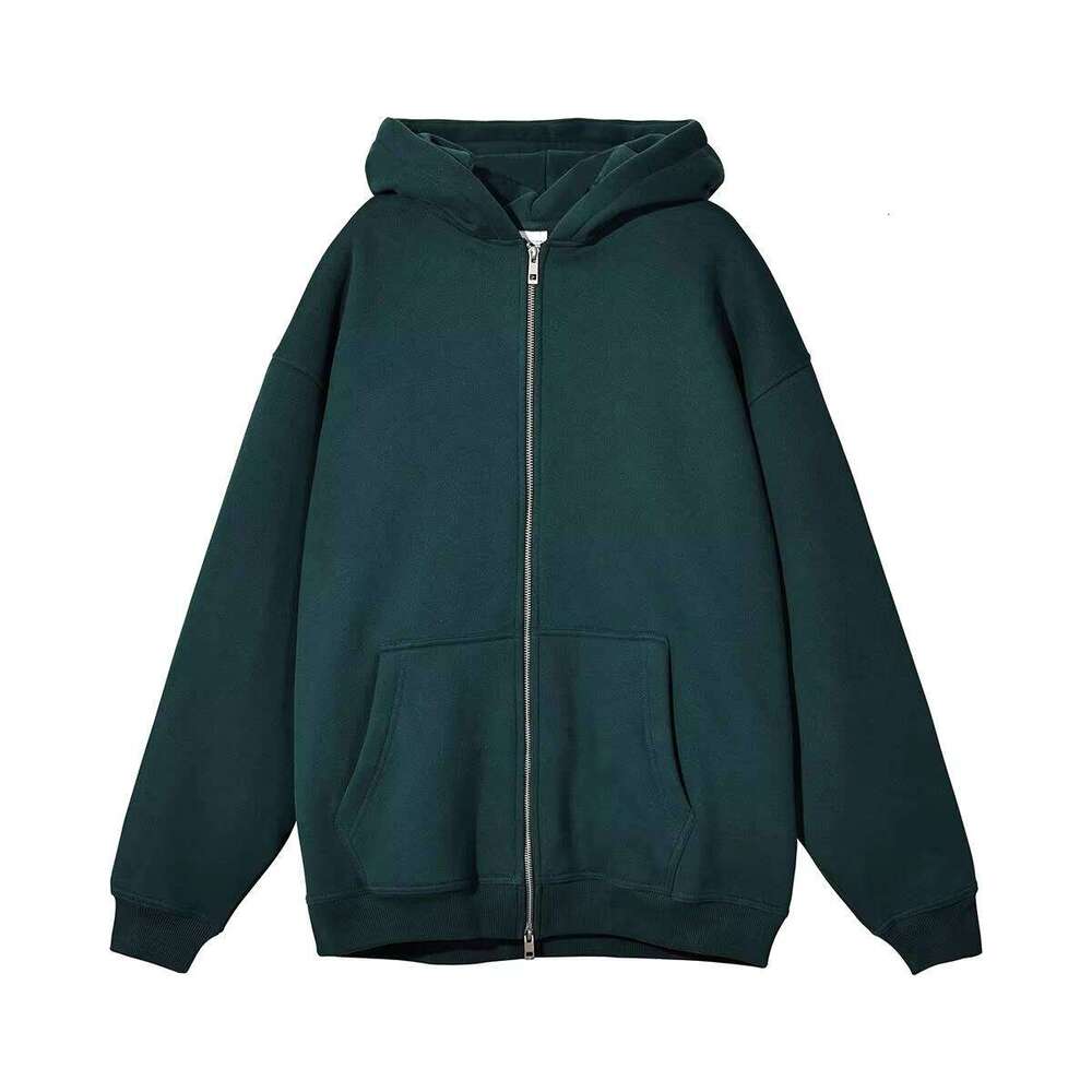 360gsm Drop Shoulder Double Cordless Puff Print Cotton Oversized Men's Zipper Hoodie
