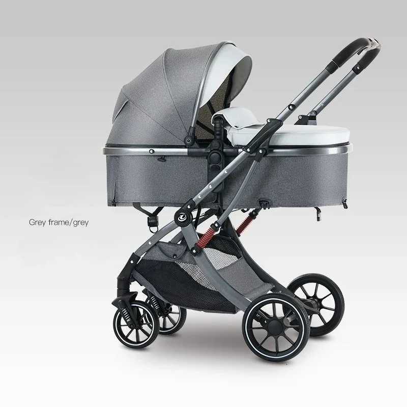 Portable Baby Stroller 2 in 1 High View Baby Stroller Twoway Sleeping Basket Foldable Four Wheel Baby Strollers W250910