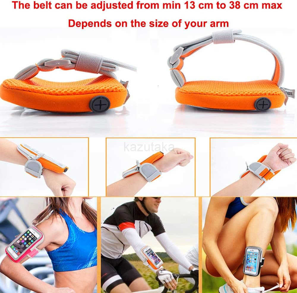 2 Pack Multifunctional Outdoor Sports Armband Sweatproof Running Armbag Casual Arm Package Bag Gym Fitness Cell Phone Bag Key Holder for iPhone 14 13 