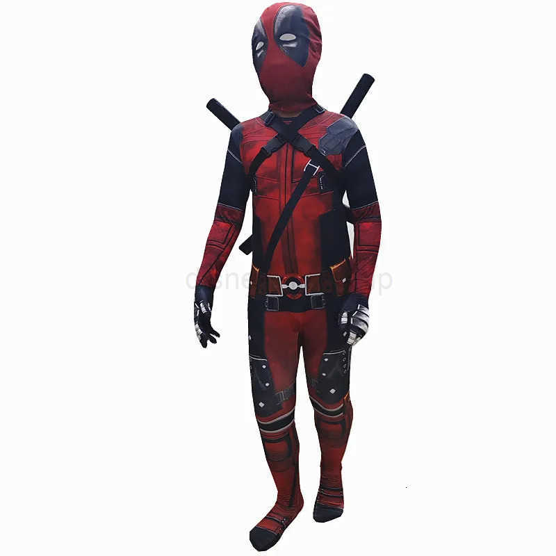 Disney Deadpool Costume Kids Superhero Child Cosplay Costumes Jumpsuit Children Deadpool Costume Accessories Man Halloween BodysuitXJ250910